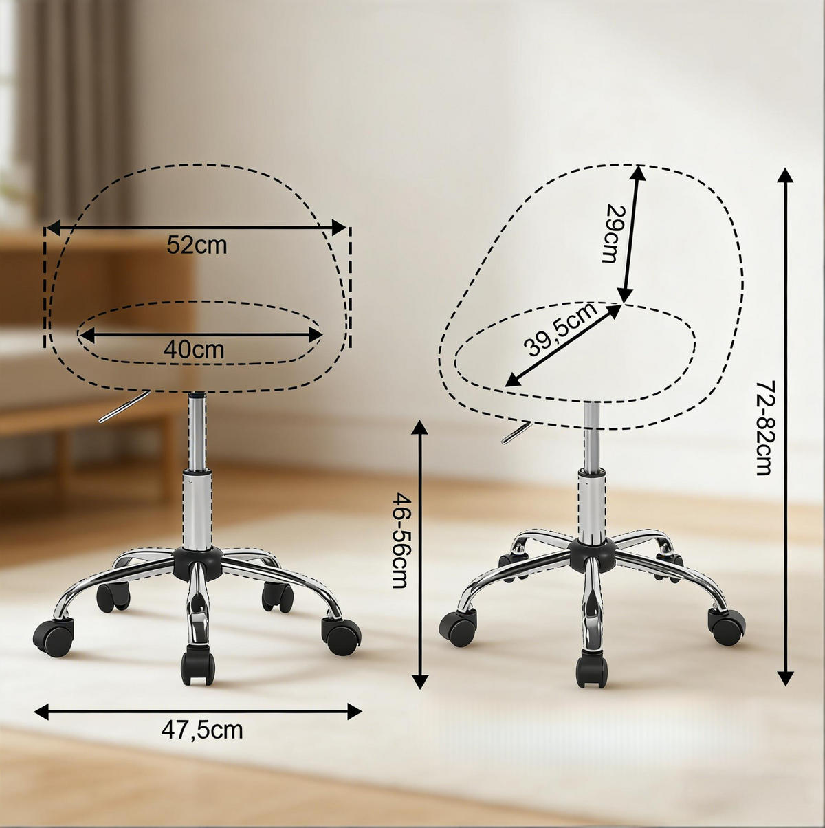 BÜROSTUHL höhenverstellbar drehbar Samt Dark Grey - Dunkelgrau, Metall (52/82/47.5cm) - Meubliv