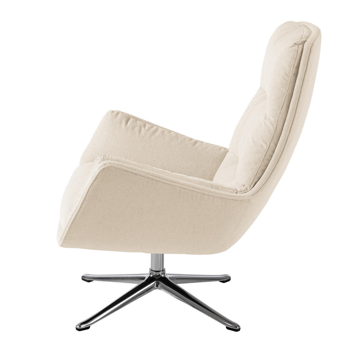 SESSEL mit Kreuzfuß - Chromfarben/Beige, Textil/Metall (83/95/97cm) - home24