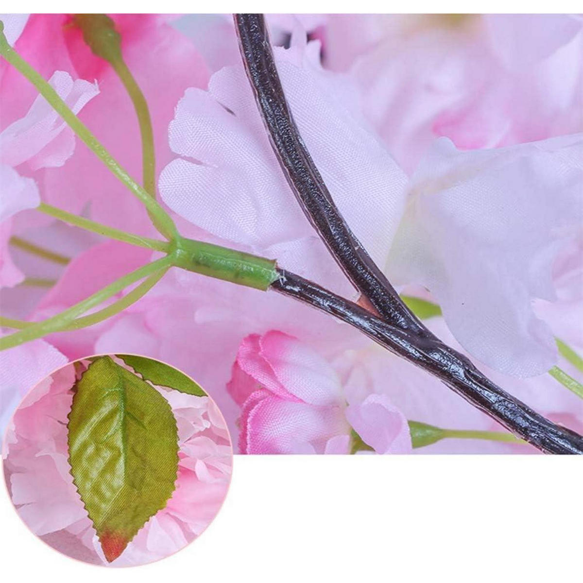 KÜNSTLICHE Kirschblütengirlande 2-teiliges Set 180 cm - Rosa, Kunststoff (40cm)