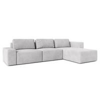 ECKSOFA L Form Arkleton Hellgrau 360/180/93 cm Rechts Bequem & Modern - Hellgrau/Schwarz, Kunststoff/Textil (360/180cm) - AX Living