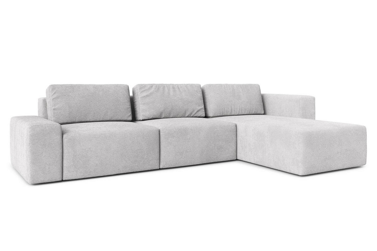 ECKSOFA L Form Arkleton Hellgrau 360/180/93 cm Rechts Bequem & Modern - Hellgrau/Schwarz, Kunststoff/Textil (360/180cm) - AX Living