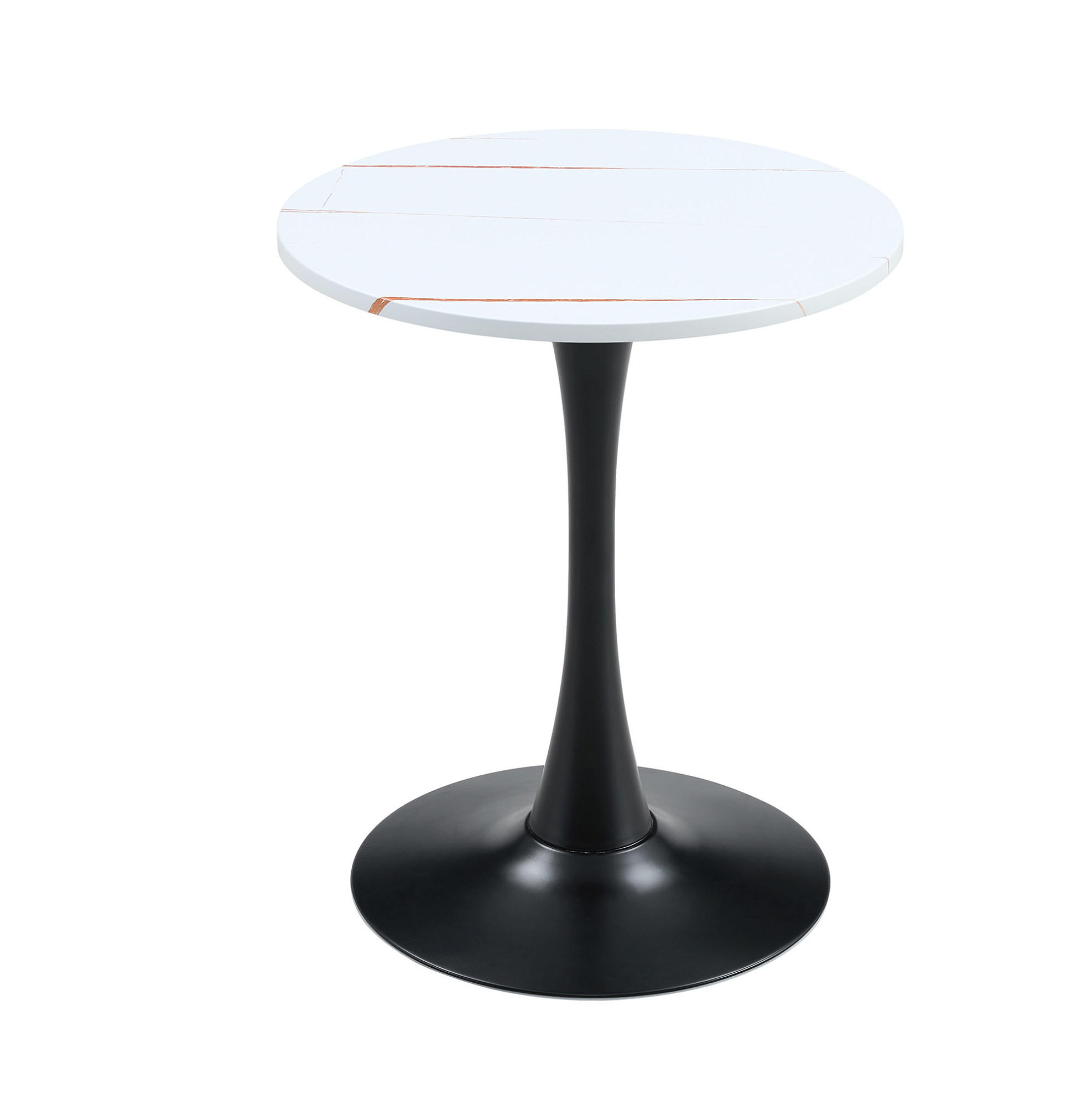 BEISTELLTISCH rund 60/72 cm in Weiß/Schwarz aus MDF und Metall - Weiß, Holzwerkstoff (60/60/72cm) - Flora Grace