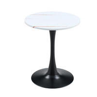 BEISTELLTISCH rund 60/72 cm in Weiß/Schwarz aus MDF und Metall - Weiß, Holzwerkstoff (60/60/72cm) - Flora Grace