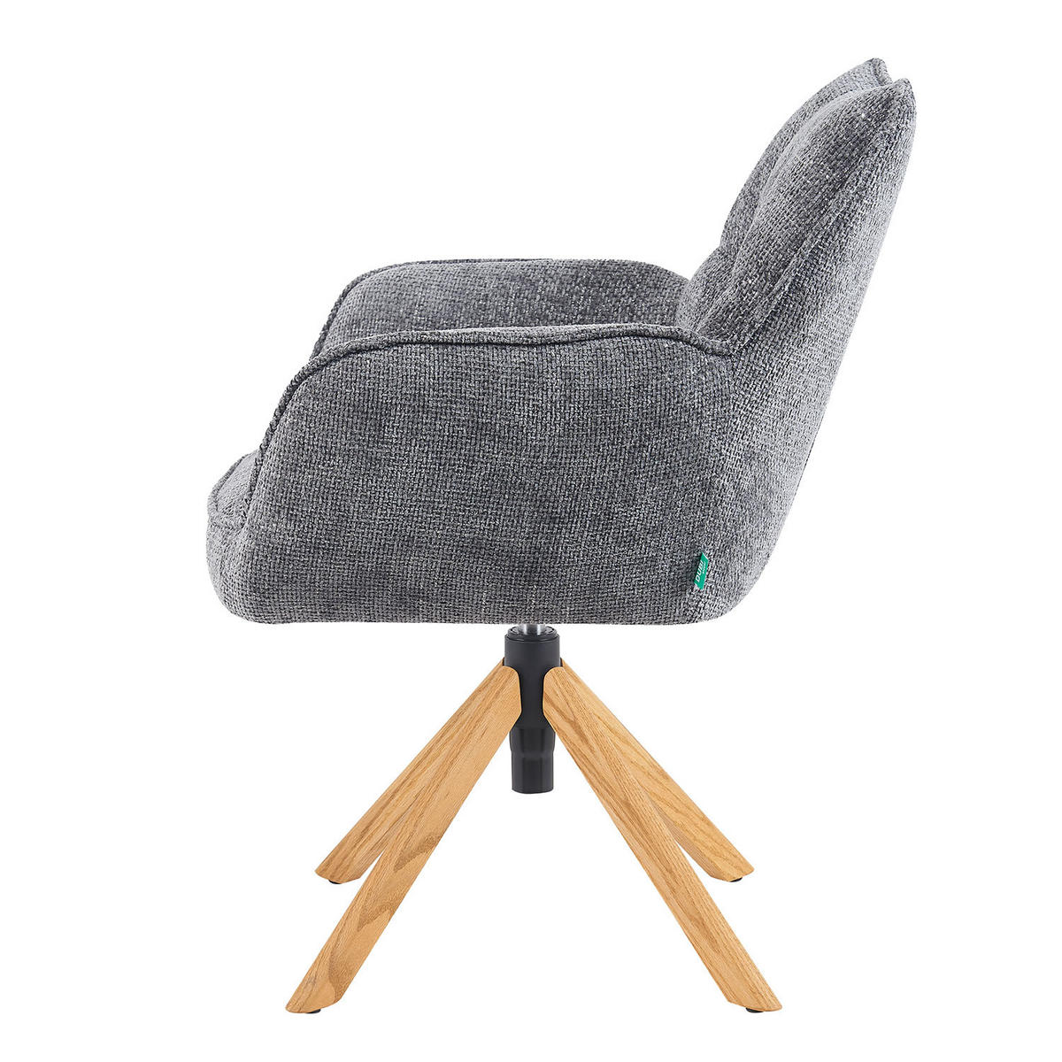 BÜROSTUHL Mika-Keno - Honigeiche/Grau, Eichenholz/Holz (59/85/66cm) - DUBI Möbel