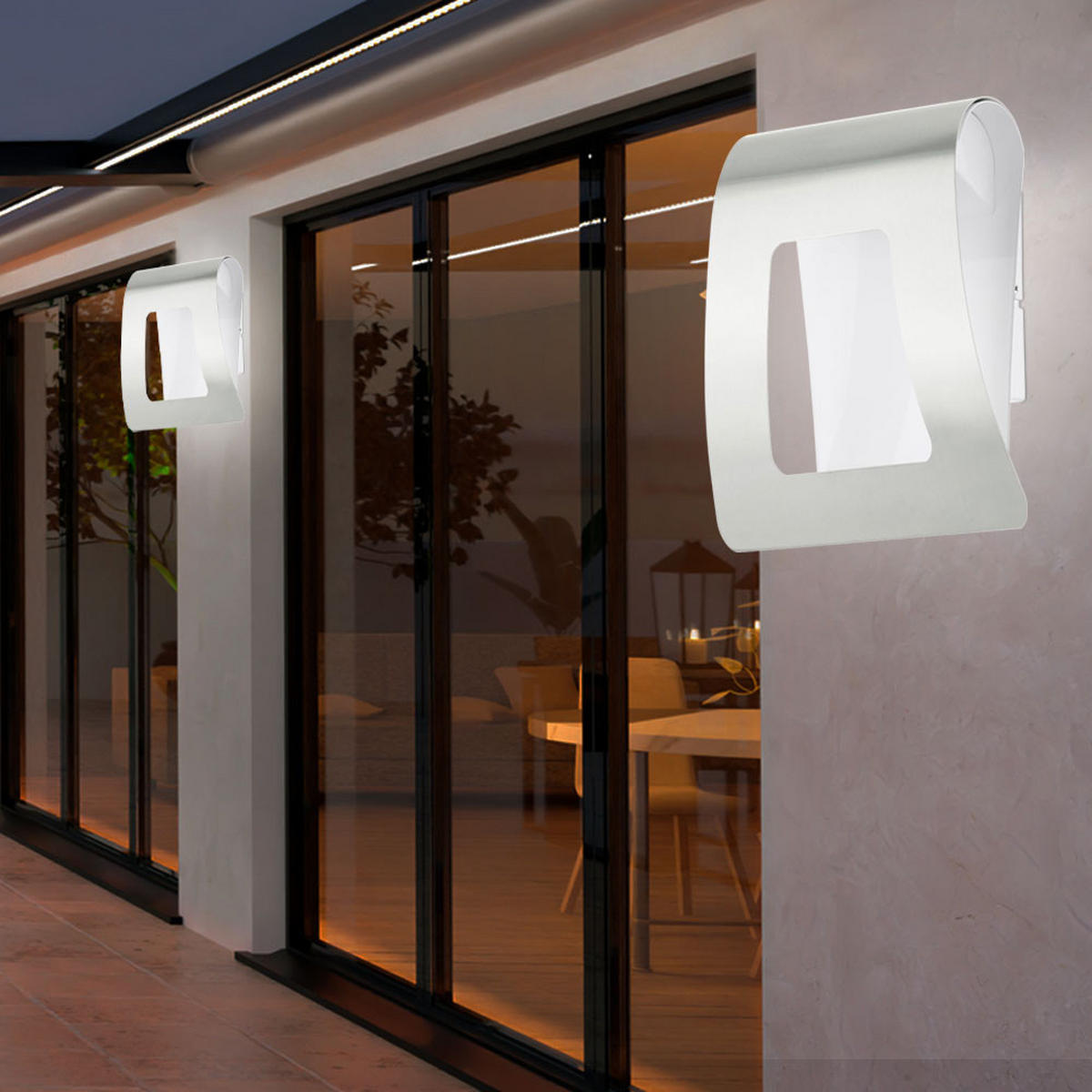 LED AUSSEN-WANDLEUCHTE Edelstahl Silber FASTRO - Silberfarben, Metall (21.5/22/10.5cm)