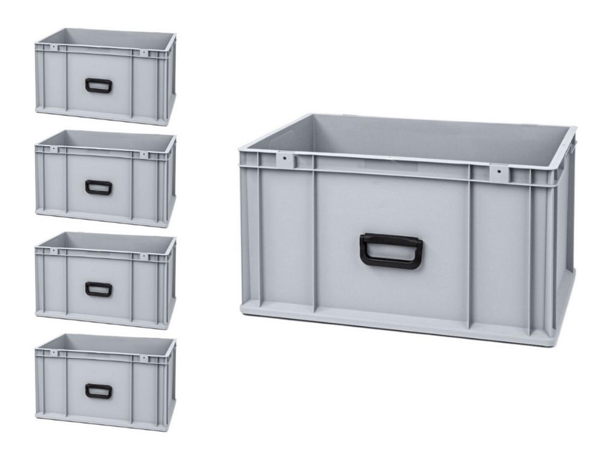 EUROBOX 5x Nextgen Portable Uno 32x40x60cm 65 Liter - Grau, Kunststoff (40/32/60cm) - PROREGAL