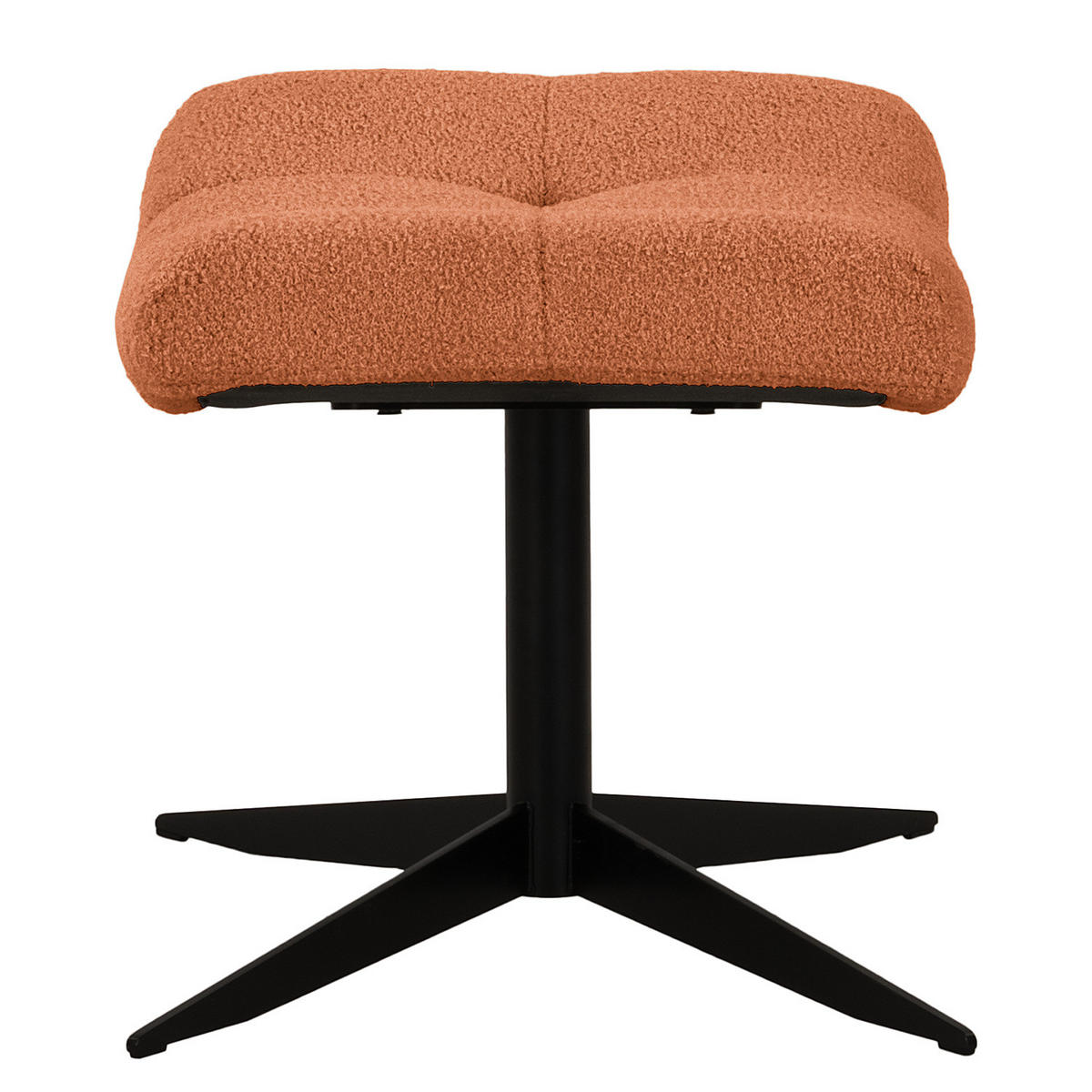 POLSTERHOCKER - Schwarz/Kupferfarben, Textil/Metall (67/47/50cm) - home24