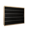 SCHWEBETÜRENSCHRANK 200/250/62 3-türig - Silberfarben/Schwarz, Holz/Kunststoff (250/200/62cm) - Abiks Möbel