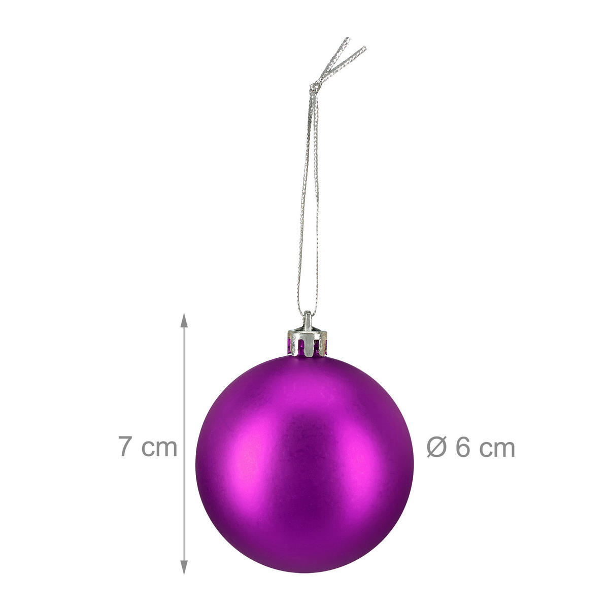 100XWEIHNACHTSKUGELN - Pink, Kunststoff (6/7/6cm) - Relaxdays