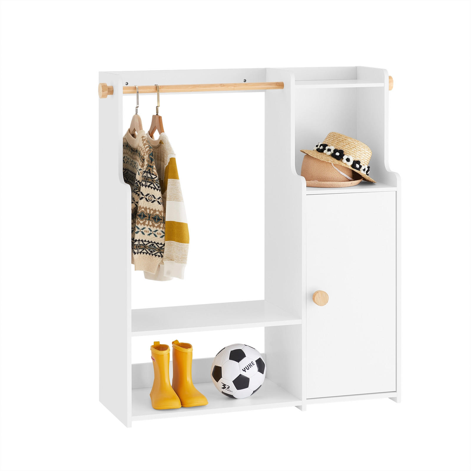 KINDERGARDEROBE Weiß - Weiß, Holzwerkstoff (94/110/35cm) - SoBuy