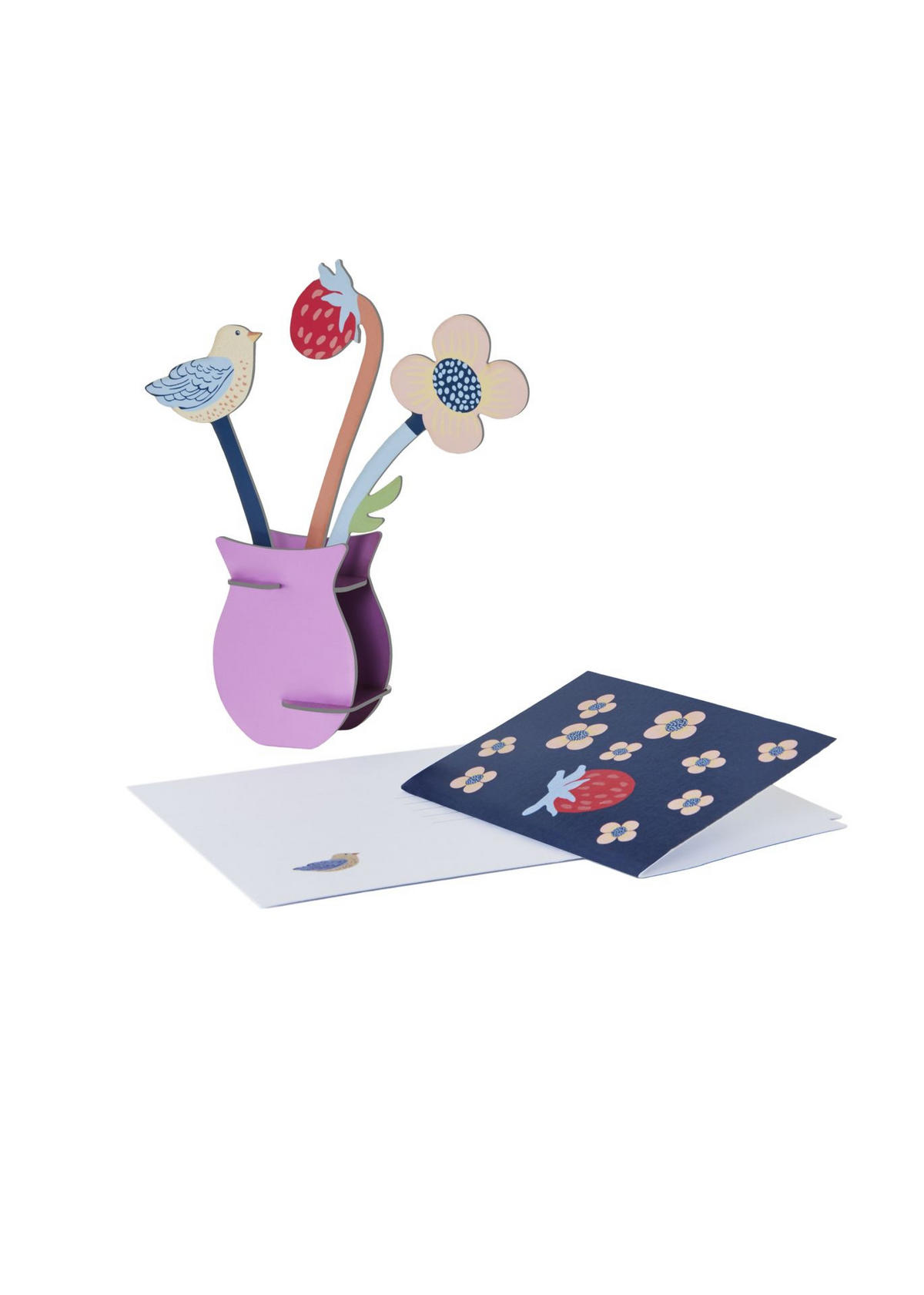 DEKOFIGUR Verspielte Blüte 4/14.5 cm - Multicolor, Wellpappe (4/14.5/13cm) - KUNSTLOFT