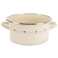 EMAILLIERTOPF Tonca mit Herzmotiv creme - Creme, Metall (24cm) - Orion 