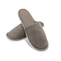 FROTTIERSLIPPER, 10er-Set, Universalgröße, 100% Polyester, Braun - Grau, Textil (5/1/29cm) - Zollner