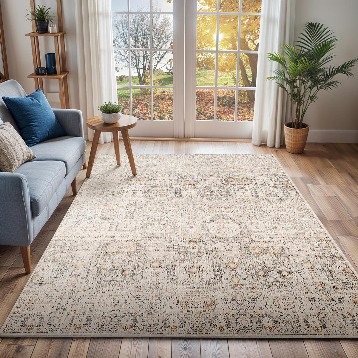 VINTAGE-TEPPICH Lotus 160/220 cm Beige - Beige, Textil (160/220cm) - LIVABLISS