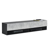 HÄNGELOWBOARD Halmstad - Schwarz/Grau, Holzwerkstoff (140/30/31cm) - [en.casa]