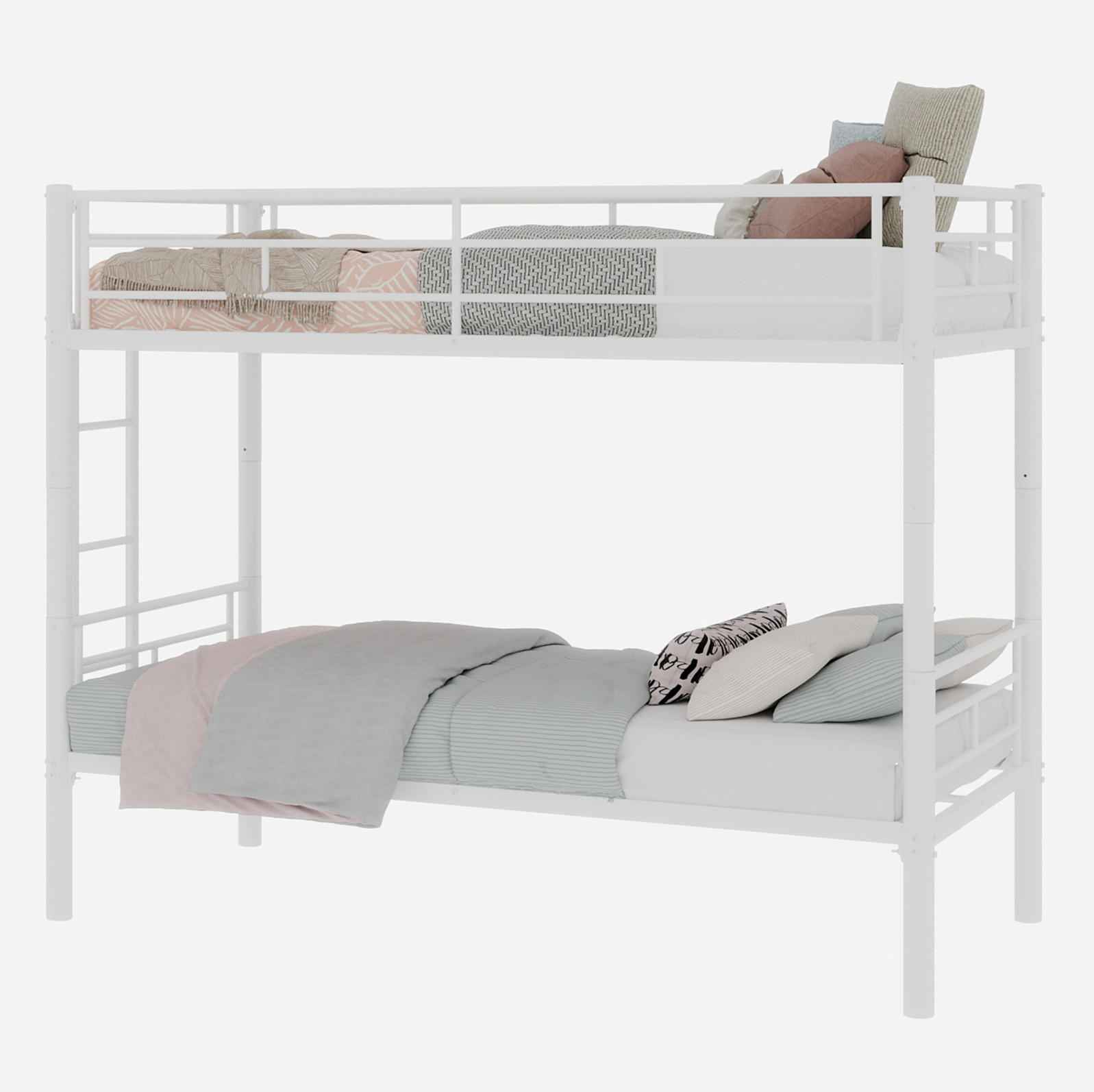 ETAGENBETT 196,6/97,8/156,5 cm aus Eisen mit trennbarer Konstruktion Weiß - Weiß, Metall (90/190cm) - Modenvie