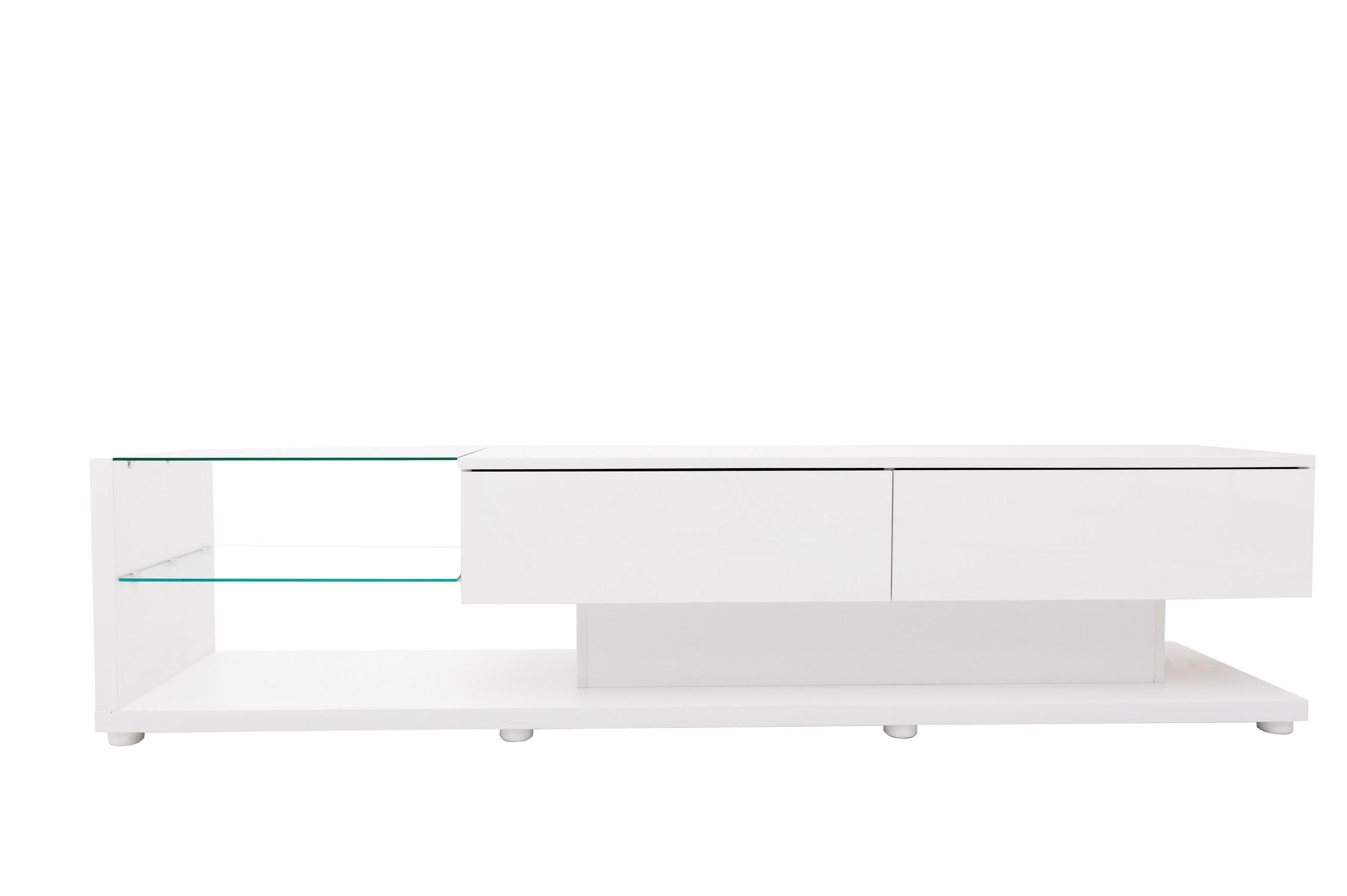 TV-SCHRANK Weiß, Glas - Weiß, Holzwerkstoff (36/38/170cm) - Raumix