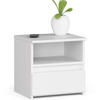 NACHTSCHRANK Weiß 40x35x40 cm - Weiß/Sonoma Eiche, Holzwerkstoff (40/40/35cm) - Akord