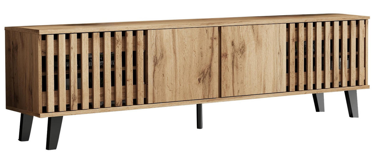 TV-LOWBOARD und Sideboard aus Spanplatte 180x40x55/150x40x95 cm Naturholzfarben mit Stauraum - Hellbraun, Holzwerkstoff (180/55/40cm) - IVMEU