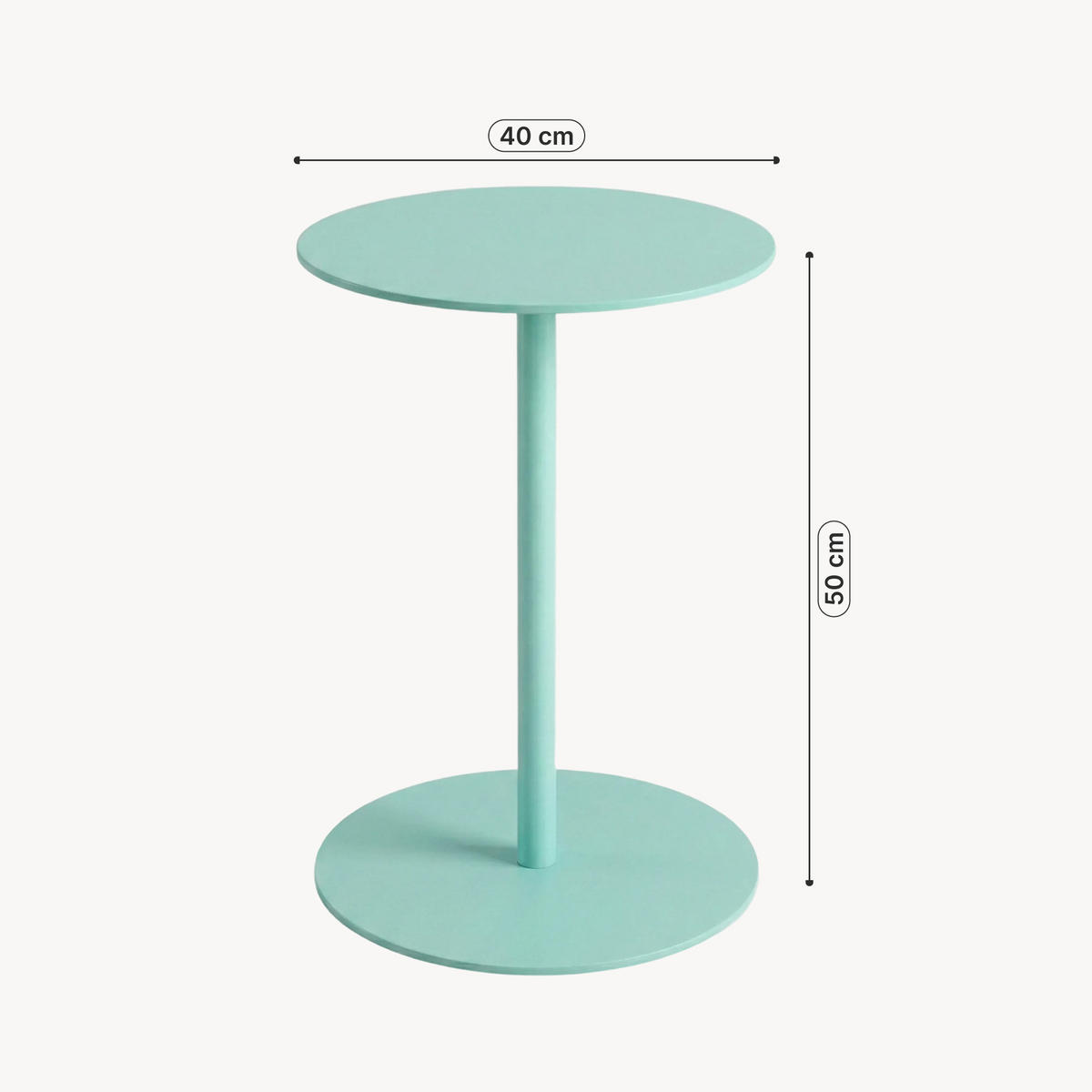 Mintgrün, Metall (40/40/50cm) - [en.casa]