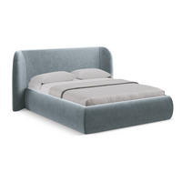 POLSTERBETT mit Bettkasten und Lattenrost 230x215 Blau - Blau/Schwarz, Kunststoff/Textil (180/200cm) - Makamii