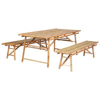 GARTENMÖBEL SET 4-Sitzer Bambusholz hellbraun Tindari - Hellbraun, Holz - Beliani