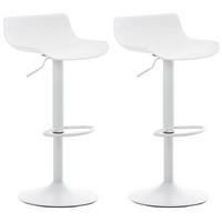 BARHOCKER Averna, 2er Set, Gestell Metall Kunststoff Weiß - Weiß, Kunststoff/Textil (43/96/44cm) - TPFLiving
