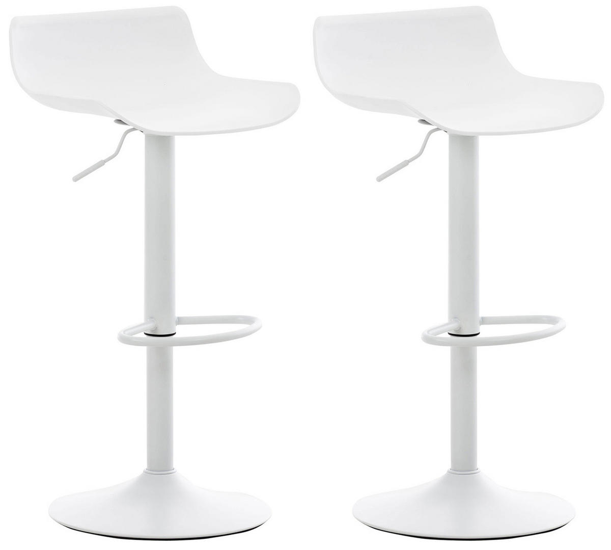 BARHOCKER Averna, 2er Set, Gestell Metall Kunststoff Weiß - Weiß, Kunststoff/Textil (43/96/44cm) - TPFLiving