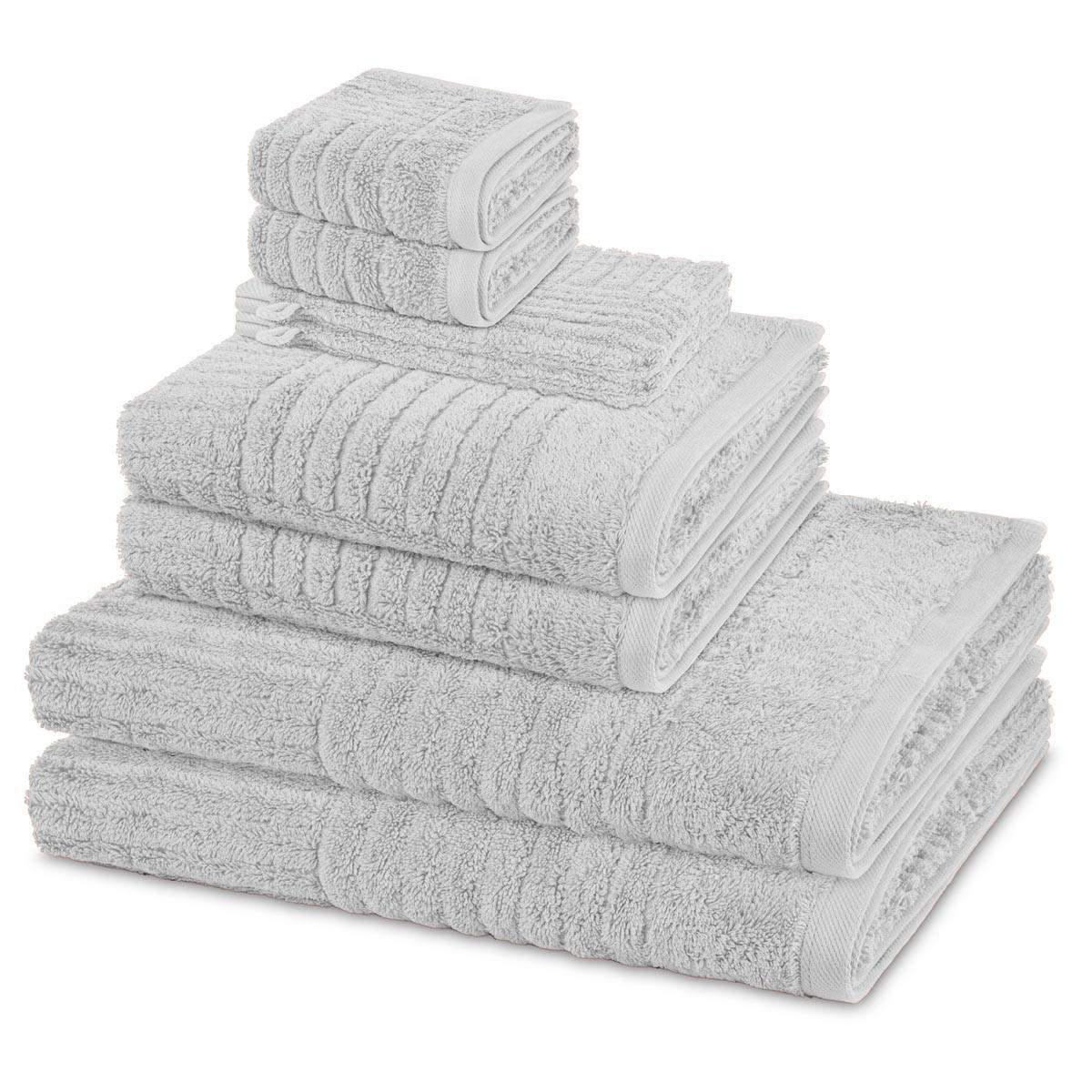 FROTTIERSET Carre 8-teilig - Hellgrau, Textil (50/100cm) - Ross