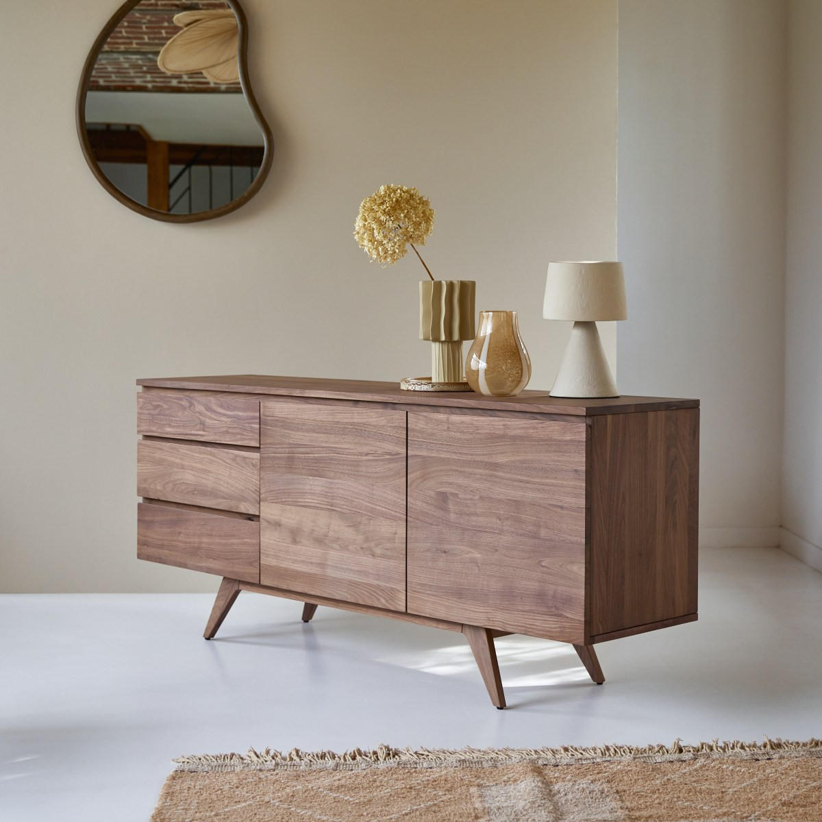 SIDEBOARD Esmée Braun aus Walnuss - Braun, Holz (177/76/45cm) - Tikamoon
