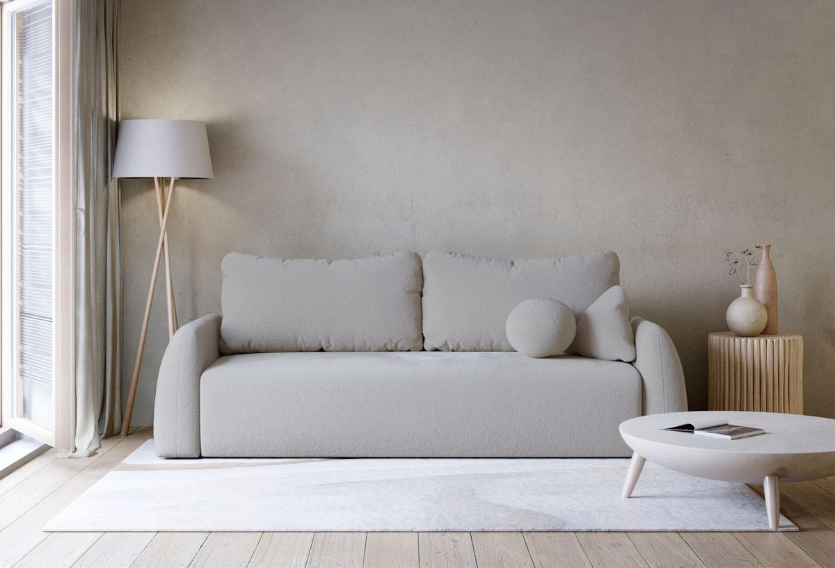 3-SITZER SOFA Nubelle Grau Chenille-Bezug - Schwarz/Grau, Kunststoff/Textil (244/85/93cm) - Selsey