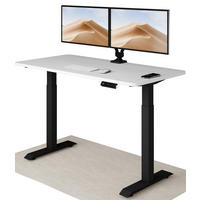 SCHREIBTISCH Elektrisch Höhenverstellbarer HomeOne 140x70cm Schwarz/Weiß mit Memory-Funktion, Anti-Kollisions Technologie - Schwarz/Weiß, Holzwerkstoff (70/140/72cm) - Desktronic