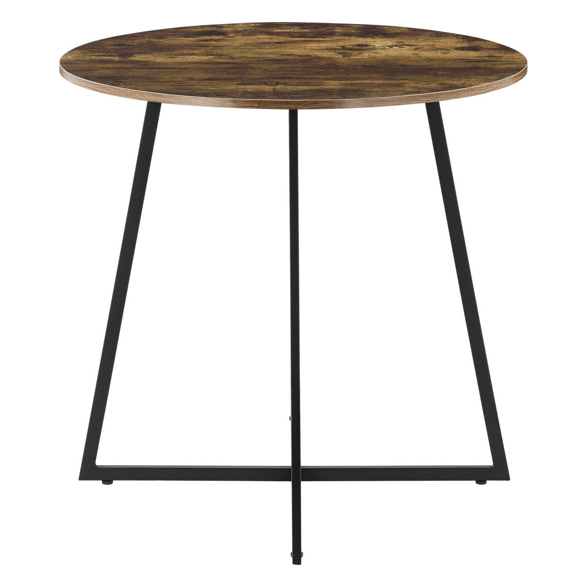 KÜCHENTISCH Vaggeryd - Dunkelbraun/Schwarz, Holzwerkstoff/Metall (80/80/78cm) - [en.casa]