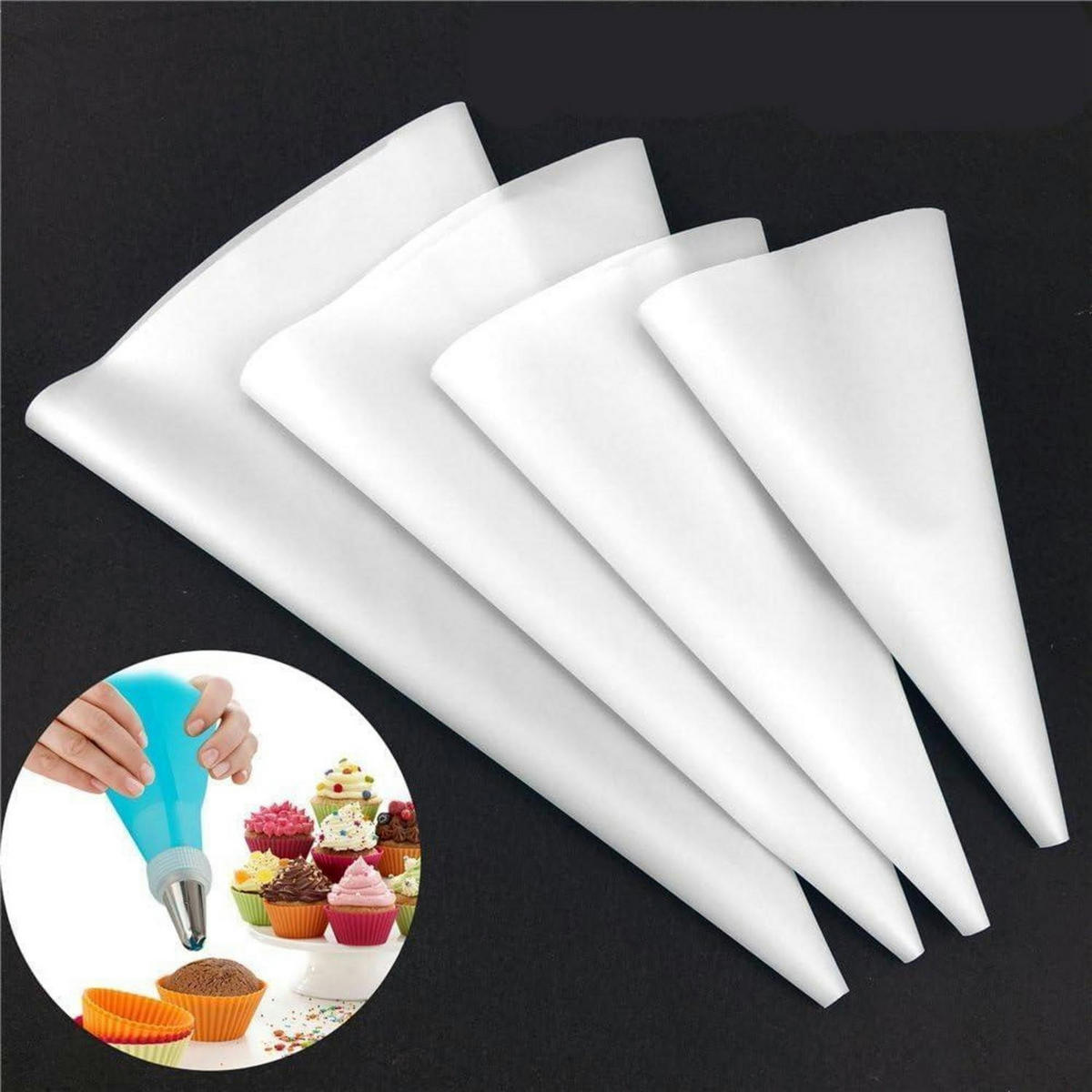 SPRITZBEUTEL 4er Set 30.5 cm, 40.6 cm - Weiß, Kunststoff (40.6/40/40.6cm)