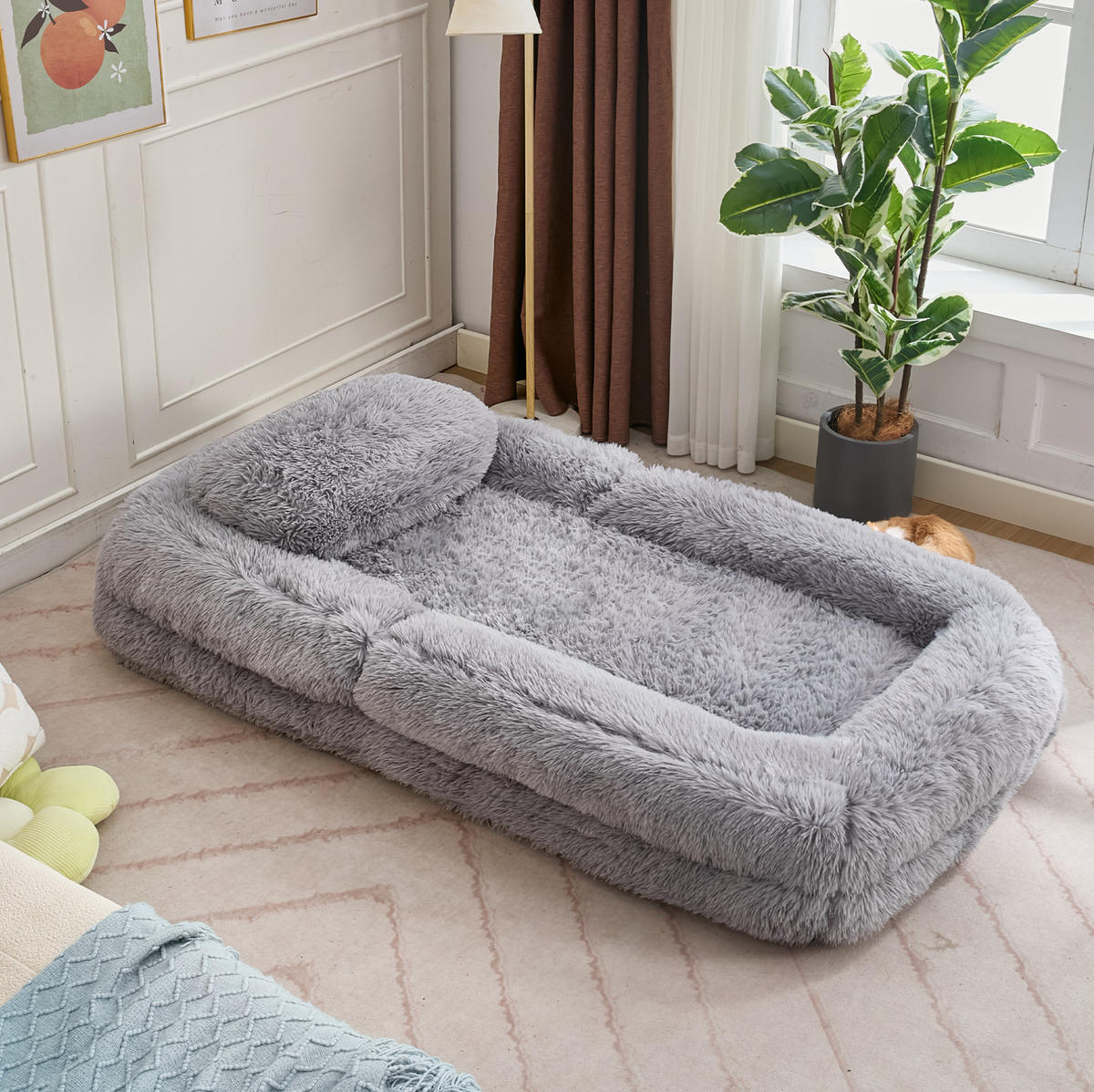 BODENSOFA 5-fach verstellbar 102 x 89 x 88 cm Hellgrau - Hellgrau, Kunststoff (89/88/102cm) - Beauniv