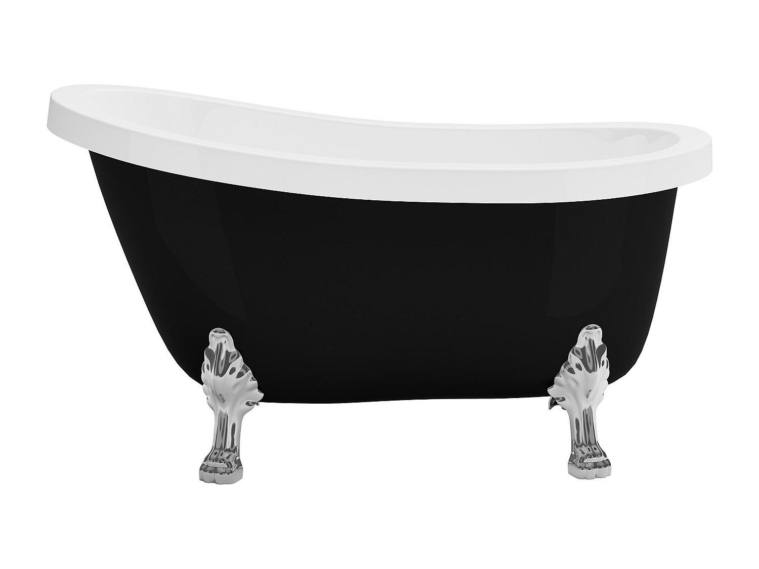 FREISTEHENDE Badewanne mit Füßen - 1 Person - acryl - schwarz Nisos - Schwarz, Kunststoff (145/77/74cm) - Vente-Unique