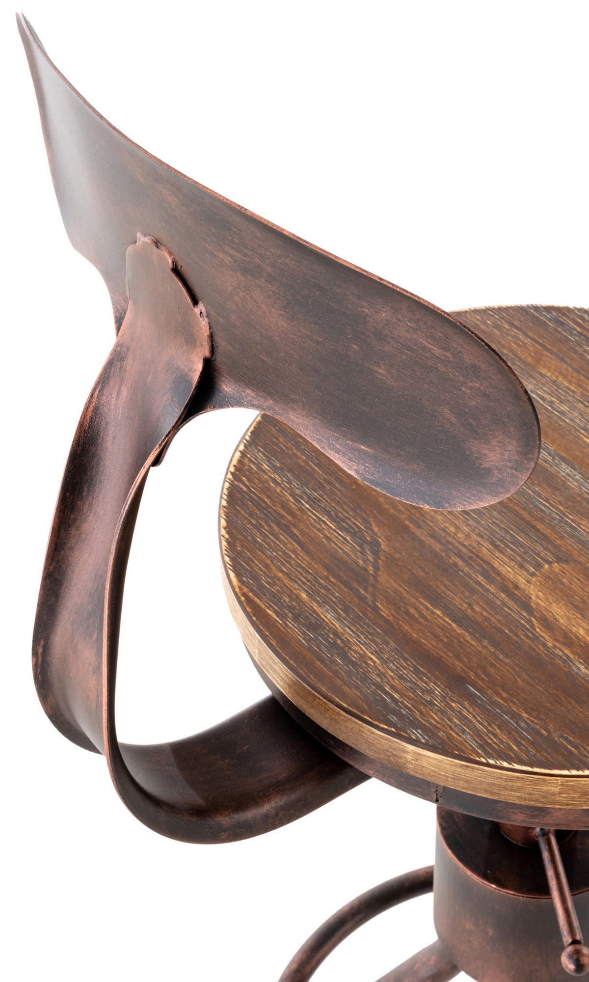 BARHOCKER Hafa, Holzsitz Gestell, Bronze - Braun/Bronzefarben, Holz/Metall (41/100/41cm) - TPFLiving