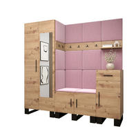 GARDEROBEN-SET 196/200/45,6 - Pink/Schwarz, Holz/Kunststoff (200/196/45.6cm) - Abiks Möbel