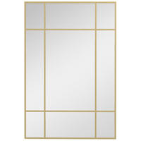 WANDSPIEGEL DE-08874 Gitterdesign mit 9 Feldern, 90/60 cm Gold - Goldfarben, Metall (90/60/2cm) - ComfortXL