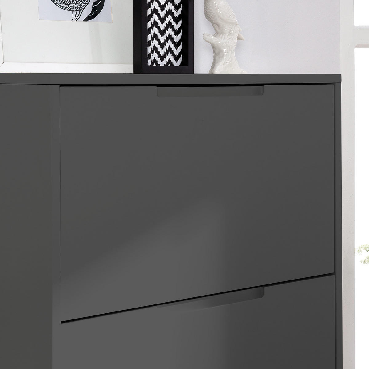 SCHUHKIPPER - Eichefarben/Grau, Holzwerkstoff (63/162/24cm) - home24