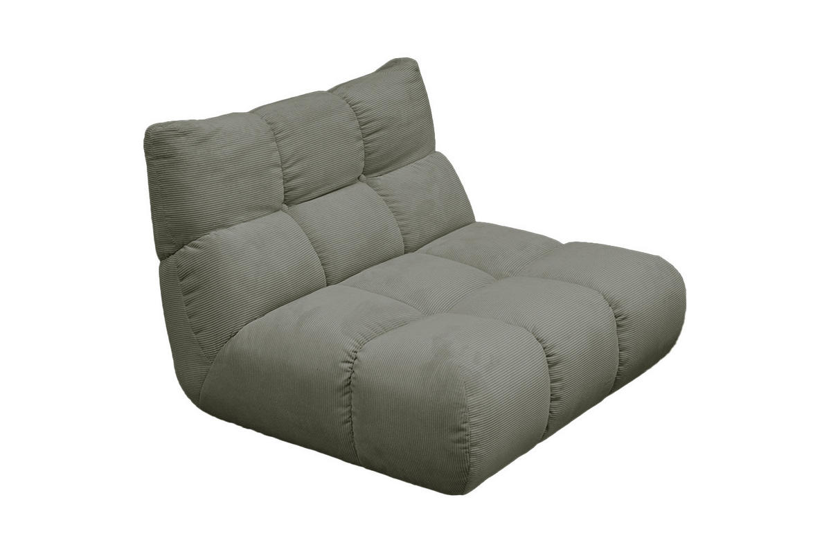 DREHSESSEL VIVIEN Grün Cord Drehbar (360°) - Schwarz/Olivgrün, Kunststoff/Textil (112/85/108cm) - KAWOLA