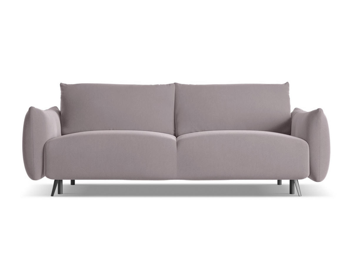 3-SITZER SOFA mit Schlaffunktion Samt Stoff Violett - Lila/Flieder, Textil/Metall (230/86/105cm) - Makamii