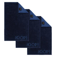 GÄSTETUCH Unisex Classic Frottier Blau 3er Pack Baumwolle - Dunkelblau, Textil (200/135cm) - Joop!