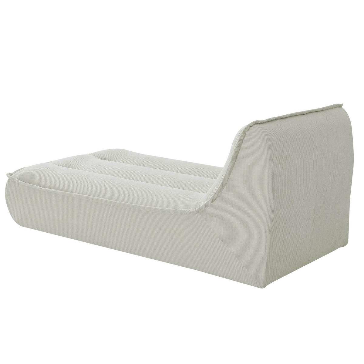 CHAISELONGUE, Ekru - Weiß, Textil (165/70/80cm) - Oviala