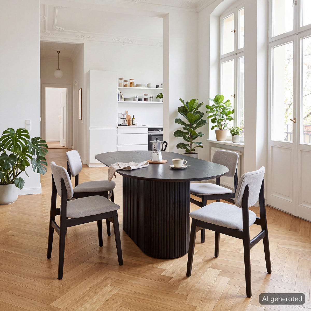 ESSTISCH - oval - Eichefarben/Schwarz, Holzwerkstoff (90/160/75cm) - home24