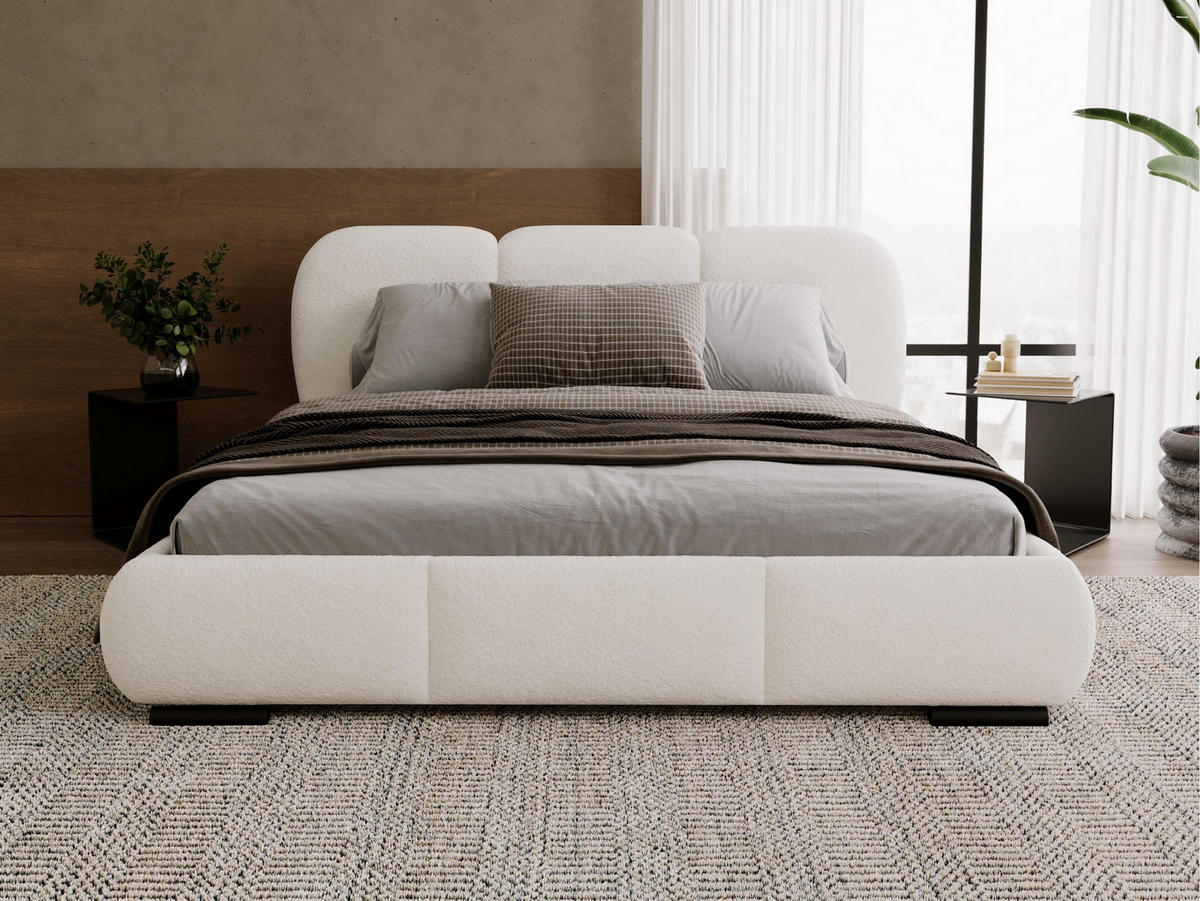 POLSTERBETT Rosa - Eichefarben/Schwarz, Holz/Textil (200/200cm) - MIRJAN24