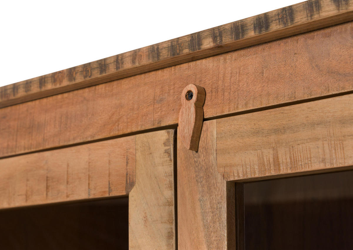 VITRINE Akazie 90x40x180 natur versiegelt NATURE OF SPIRIT #208 - Braun, Holz (90/180/40cm) - Massivmoebel24