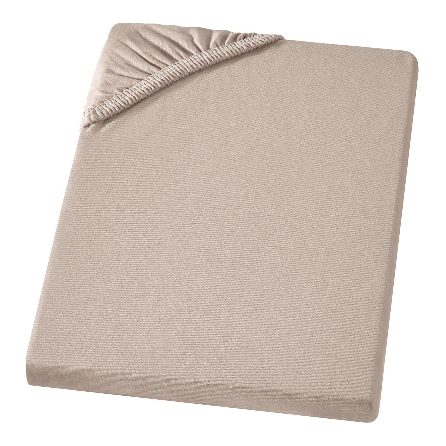 JERSEY-SPANNBETTTUCH 180x200 - 200x200 Große Bettlaken aus 100% Baumwolle, Spannbettlaken Laken Uni Basalt Braun - Hellbraun, Textil (200/200cm) - Carpe Sonno