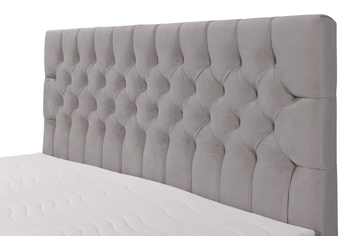 BOXSPRINGBETT LAVIDO mit Topper und Bettkasten, Hellgrau, 140x200 cm - Hellgrau, Textil (140/200cm) - KS Home Concept