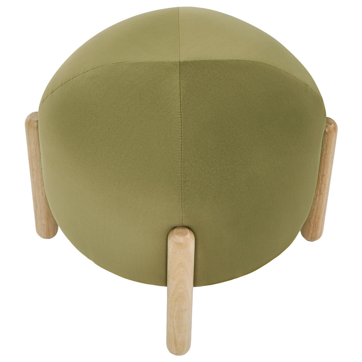 HOCKER Samtstoff Olivgrün Grün Helen - Hellbraun, Textil (40/38/40cm) - Beliani
